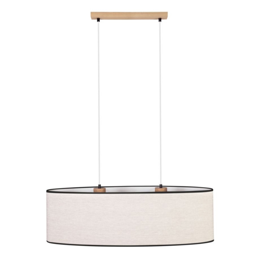 Lampadario a sospensione con filo BOHO 2xE27/40W/230V quercia