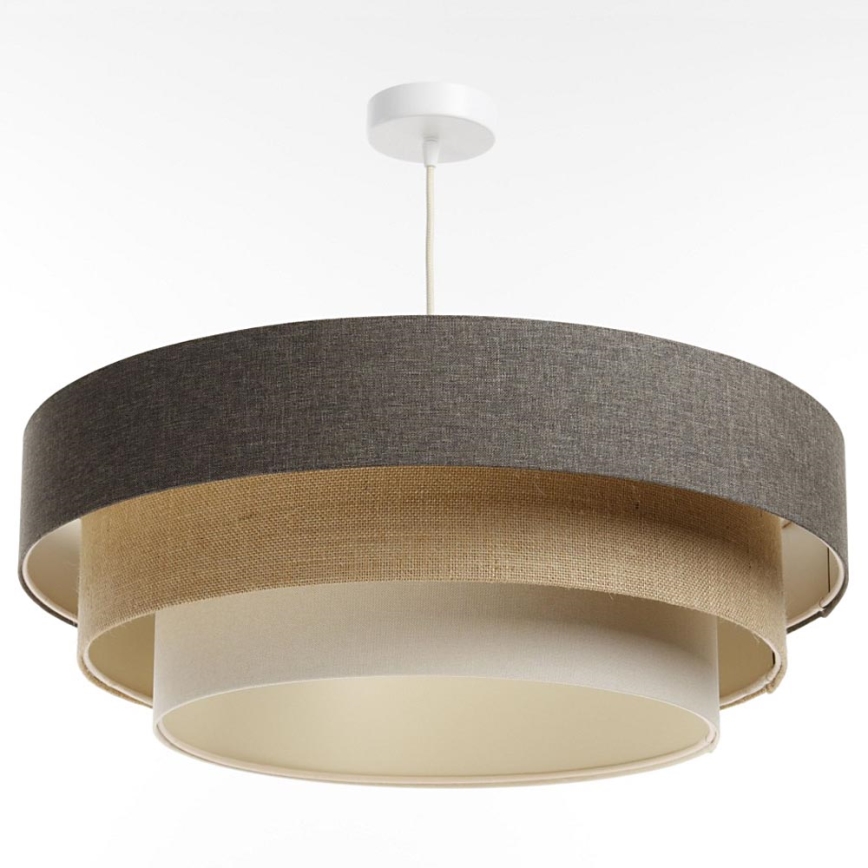 Lampadario a sospensione con filo BOHO TRINITI 1xE27/60W/230V grigio/beige/color crema