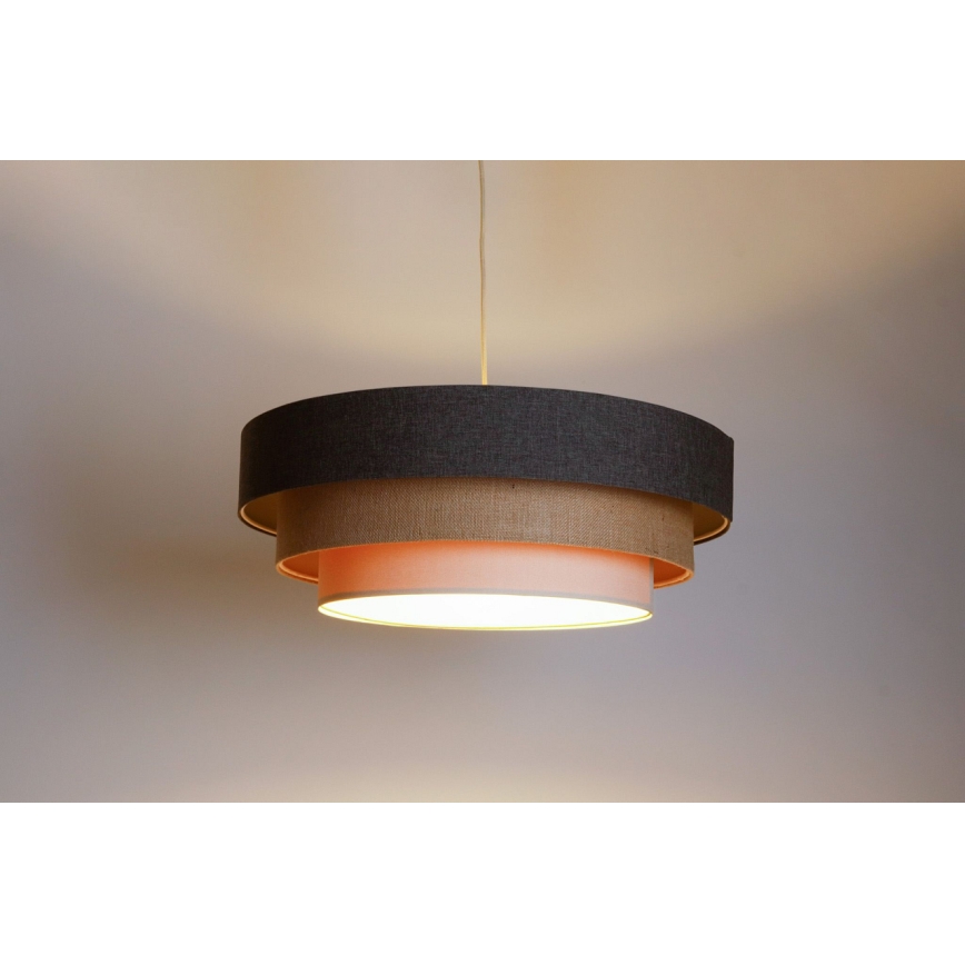 Lampadario a sospensione con filo BOHO TRINITI 1xE27/60W/230V grigio/beige/color crema