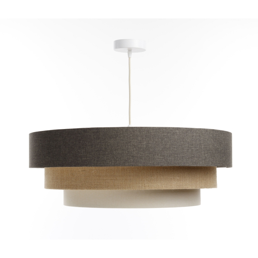Lampadario a sospensione con filo BOHO TRINITI 1xE27/60W/230V grigio/beige/color crema