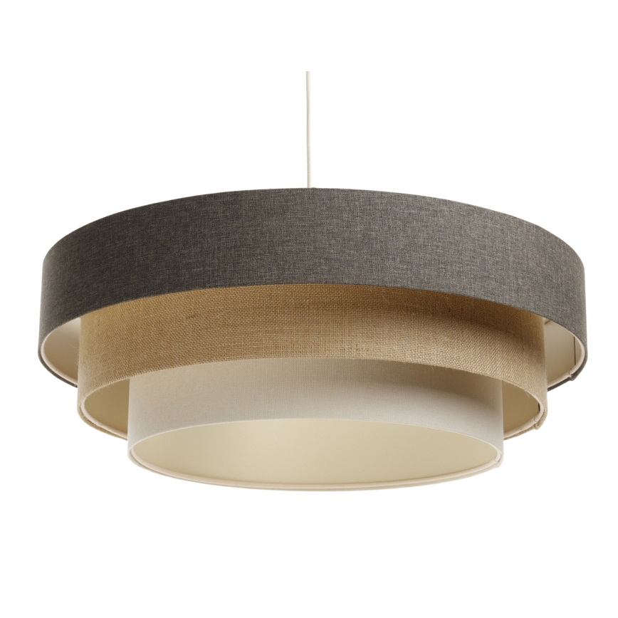 Lampadario a sospensione con filo BOHO TRINITI 1xE27/60W/230V grigio/beige/color crema
