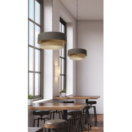 Lampadario a sospensione con filo BOHO TRINITI 1xE27/60W/230V grigio/beige