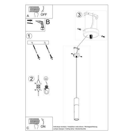 Lampadario a sospensione con filo BORGIO 1xGU10/40W/230V