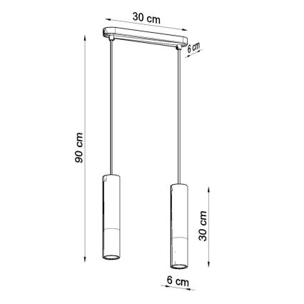 Lampadario a sospensione con filo BORGIO 2xGU10/40W/230V