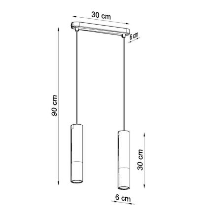 Lampadario a sospensione con filo BORGIO 2xGU10/40W/230V