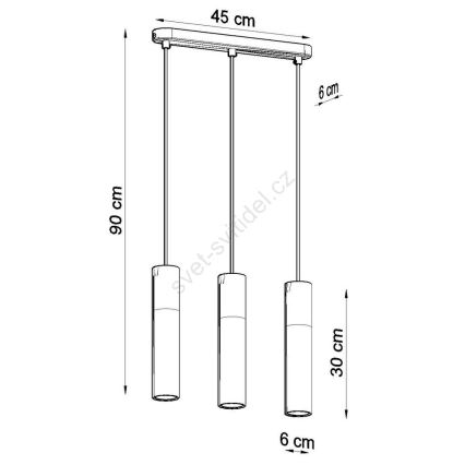 Lampadario a sospensione con filo BORGIO 3xGU10/40W/230V