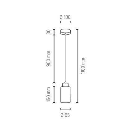 Lampadario a sospensione con filo BOSCO 1xE27/60W/230V - certificato FSC