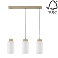 Lampadario a sospensione con filo BOSCO 3xE27/60W/230V - certificato FSC