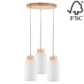 Lampadario a sospensione con filo BOSCO 3xE27/60W/230V - certificato FSC