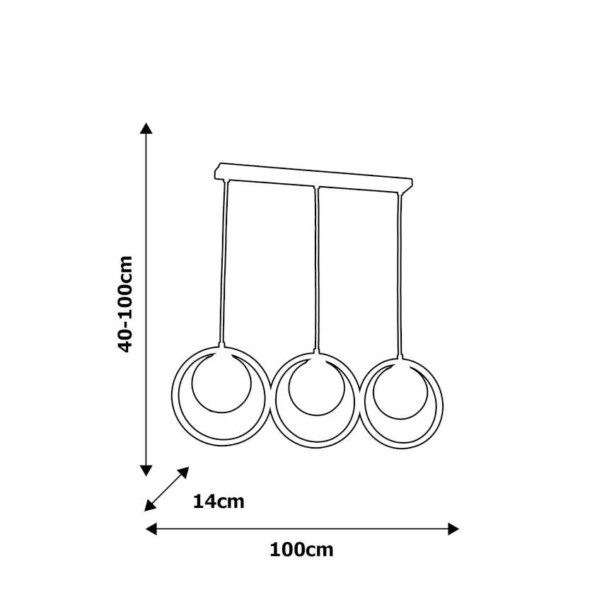 Lampadario a sospensione con filo BOSTON 3xE14/40W/230V