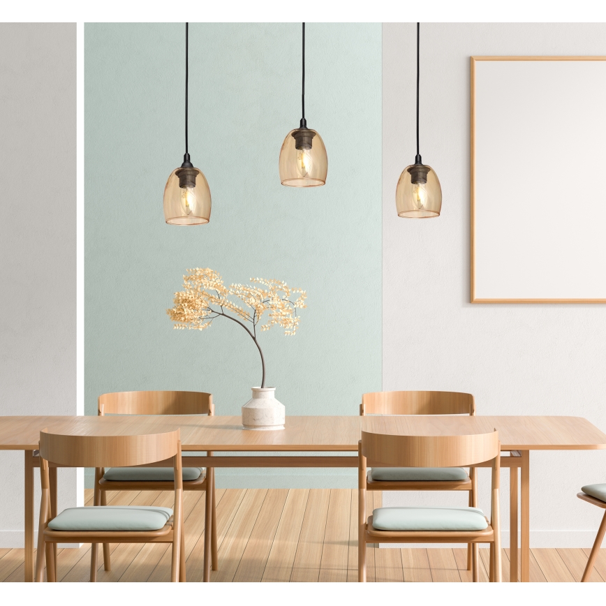 Lampadario a sospensione con filo BRILLANT 3xE27/15W/230V beige
