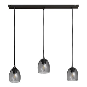 Lampadario a sospensione con filo BRILLANT 3xE27/15W/230V grigio