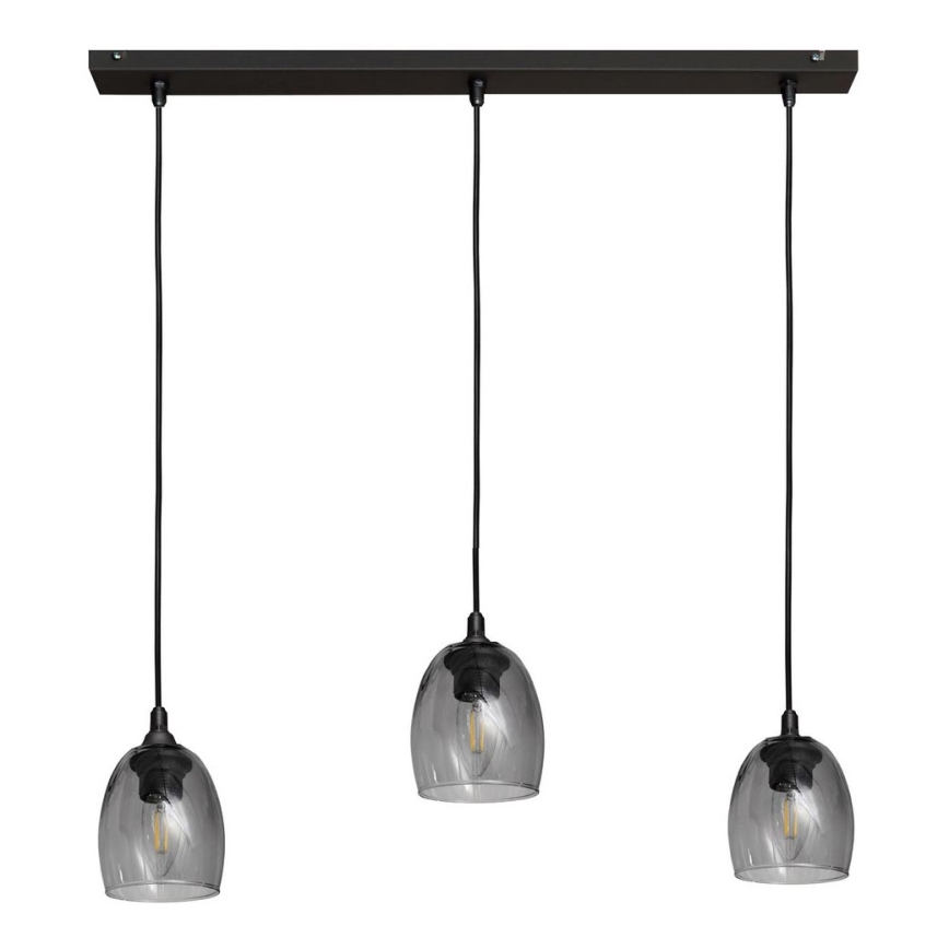 Lampadario a sospensione con filo BRILLANT 3xE27/15W/230V grigio