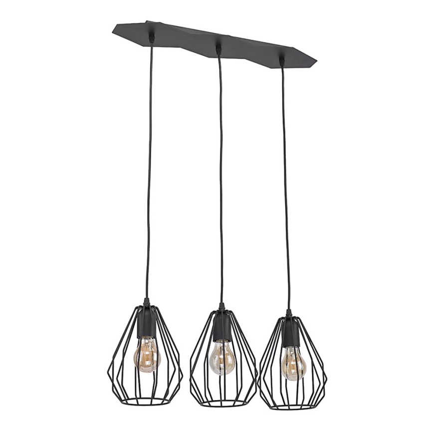 Lampadario a sospensione con filo BRYLANT BLACK 3xE27/60W/230V