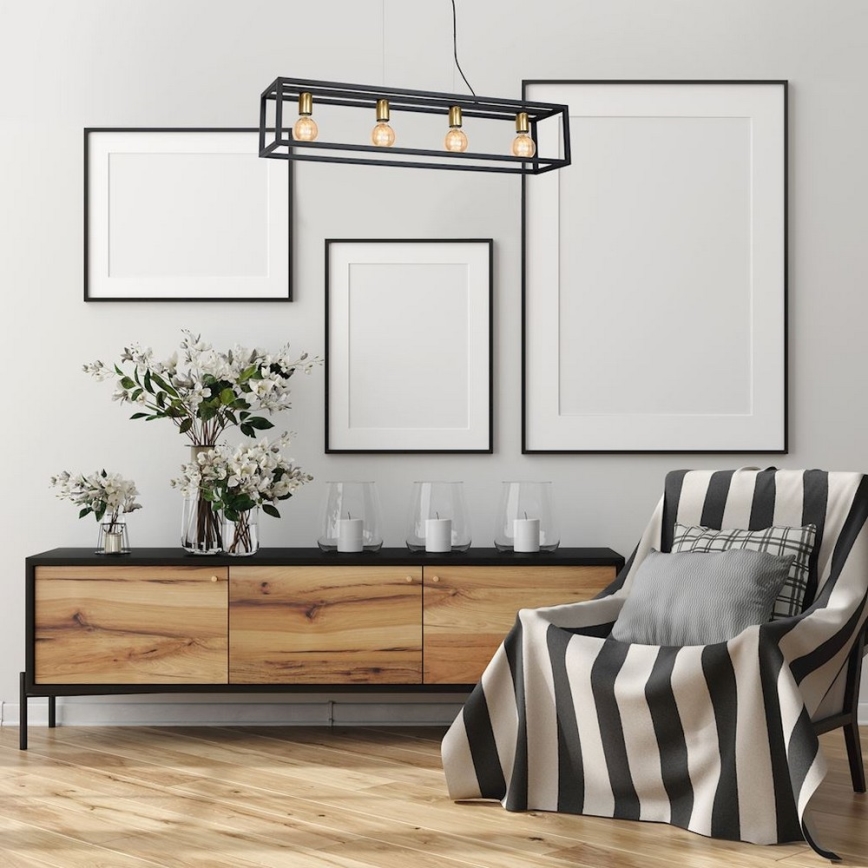 Lampadario a sospensione con filo CAGE 4xE27/60W/230V