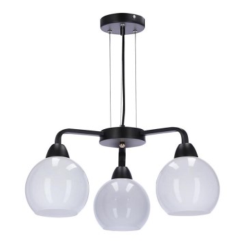 Lampadario a sospensione con filo CALDERA 3xE27/60W/230V nero