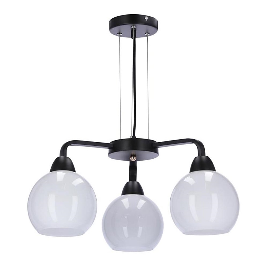 Lampadario a sospensione con filo CALDERA 3xE27/60W/230V nero