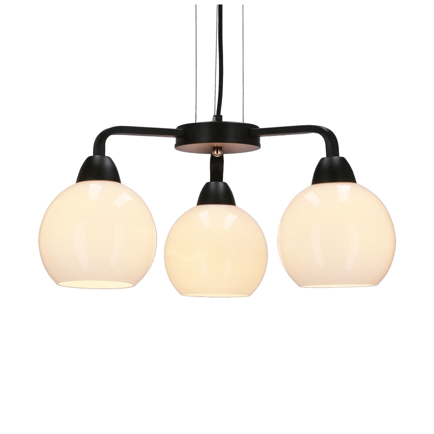 Lampadario a sospensione con filo CALDERA 3xE27/60W/230V nero