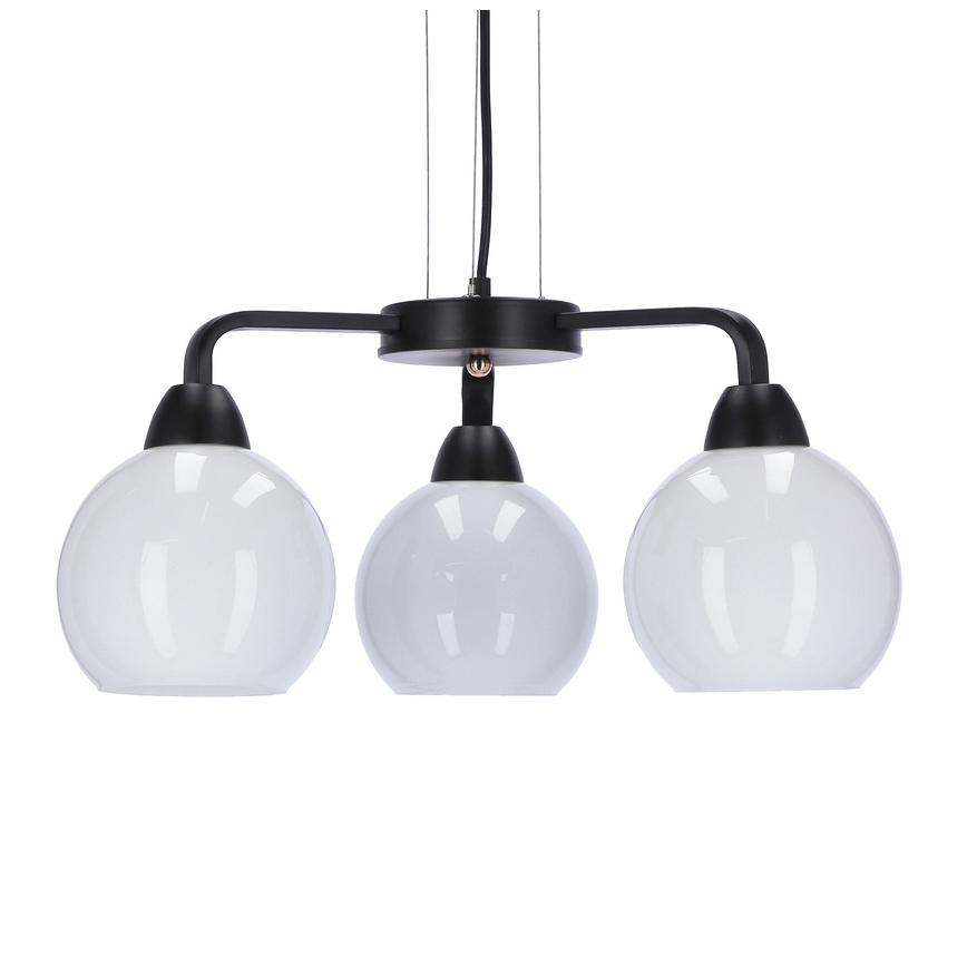 Lampadario a sospensione con filo CALDERA 3xE27/60W/230V nero