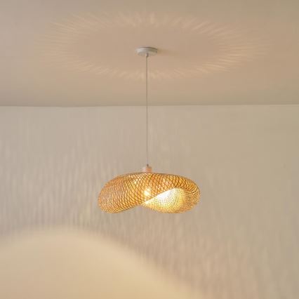 Lampadario a sospensione con filo CALYPSO 1xE27/15W/230V bambù