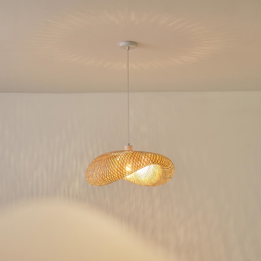 Lampadario a sospensione con filo CALYPSO 1xE27/15W/230V bambù