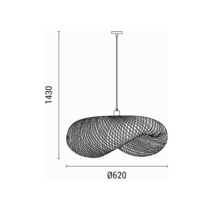 Lampadario a sospensione con filo CALYPSO 1xE27/15W/230V bambù