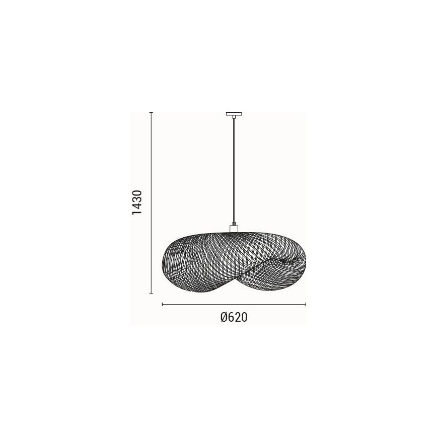 Lampadario a sospensione con filo CALYPSO 1xE27/15W/230V bambù