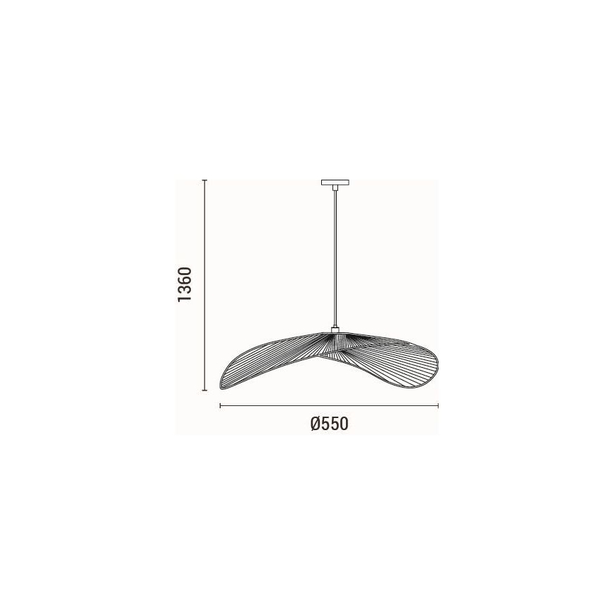 Lampadario a sospensione con filo CALYPSO 1xE27/15W/230V diametro 55 cm bambù