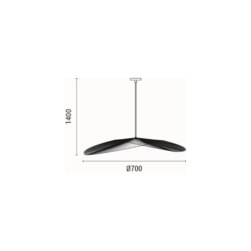 Lampadario a sospensione con filo CALYPSO 1xE27/40W/230V diametro 70 cm bambù