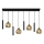 Lampadario a sospensione con filo CALYPSO 4xGU10/60W/230V + 4xE27/60W nero/oro