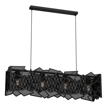 Lampadario a sospensione con filo CAMO 4xE27/15W/230V nero