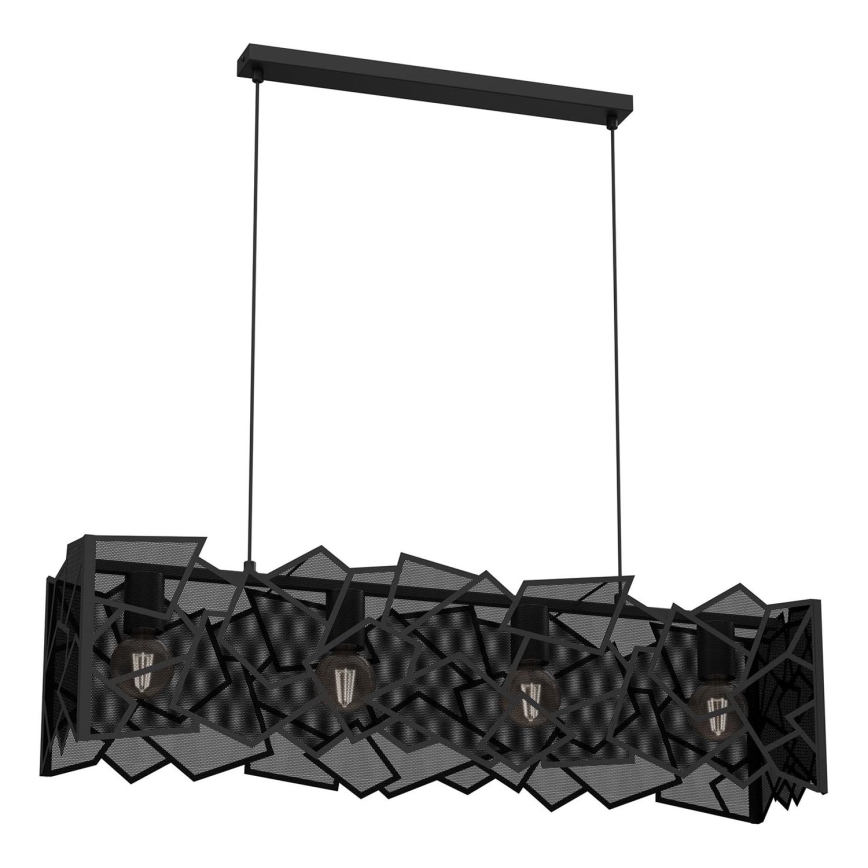 Lampadario a sospensione con filo CAMO 4xE27/15W/230V nero