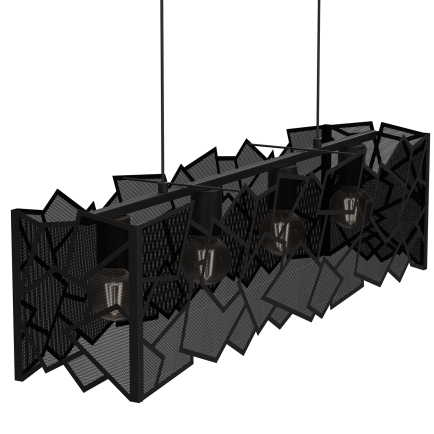 Lampadario a sospensione con filo CAMO 4xE27/15W/230V nero