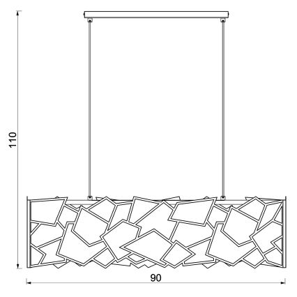 Lampadario a sospensione con filo CAMO 4xE27/15W/230V nero