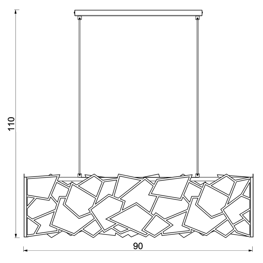Lampadario a sospensione con filo CAMO 4xE27/15W/230V nero