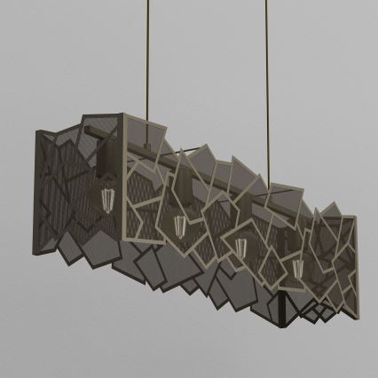 Lampadario a sospensione con filo CAMO 4xE27/15W/230V oro
