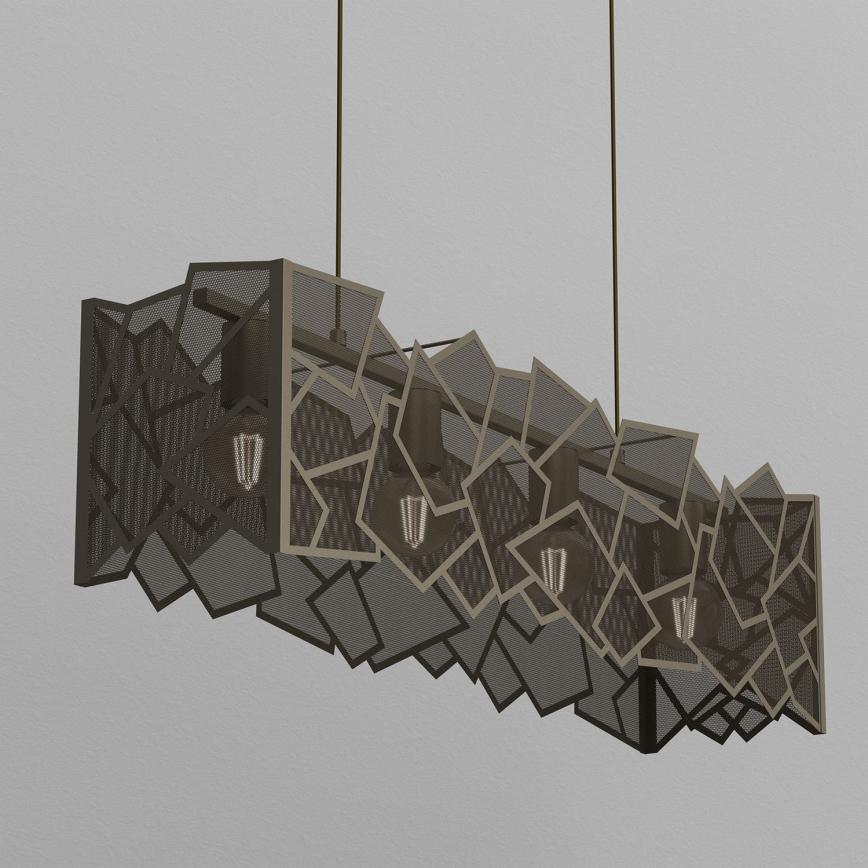 Lampadario a sospensione con filo CAMO 4xE27/15W/230V oro