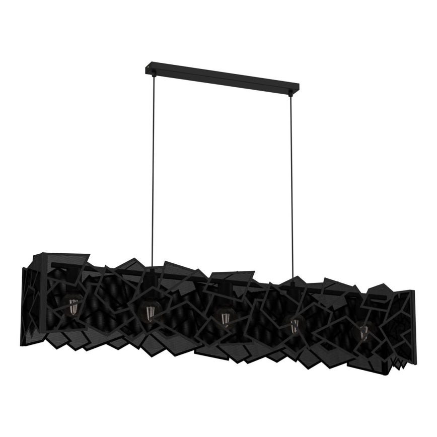 Lampadario a sospensione con filo CAMO 5xE27/15W/230V nero