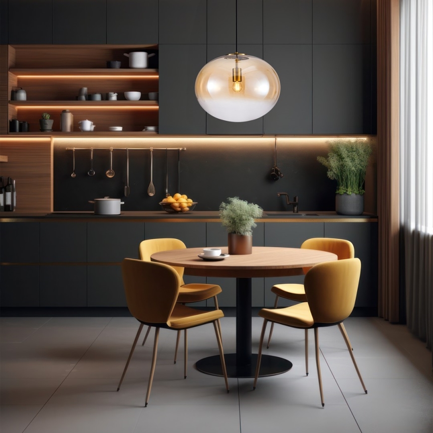 Lampadario a sospensione con filo CAMPANIA 1xE27/60W/230V oro