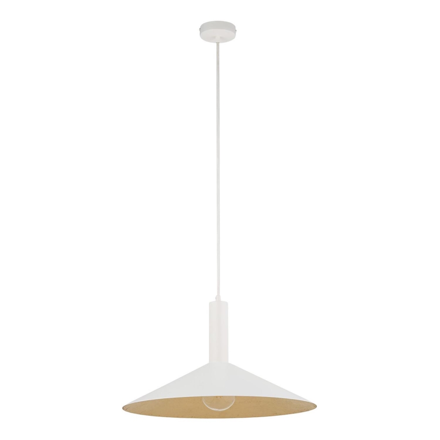 Lampadario a sospensione con filo CAPRI 1xE27/15W/230V diametro 50 cm bianco/oro