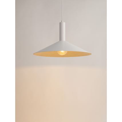 Lampadario a sospensione con filo CAPRI 1xE27/15W/230V diametro 50 cm bianco/oro