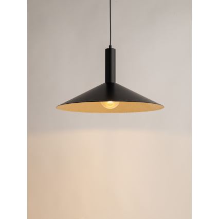 Lampadario a sospensione con filo CAPRI 1xE27/15W/230V diametro 50 cm nero/oro
