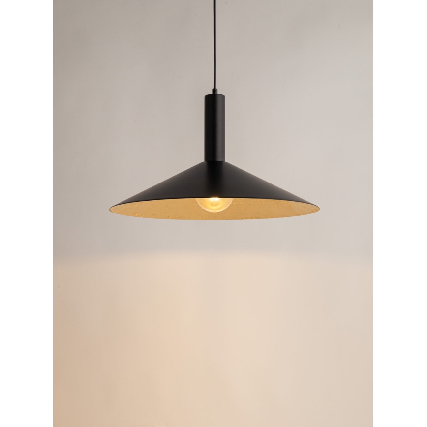 Lampadario a sospensione con filo CAPRI 1xE27/15W/230V diametro 50 cm nero/oro