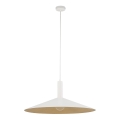 Lampadario a sospensione con filo CAPRI 1xE27/15W/230V diametro 70 cm bianco/oro