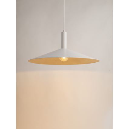 Lampadario a sospensione con filo CAPRI 1xE27/15W/230V diametro 70 cm bianco/oro
