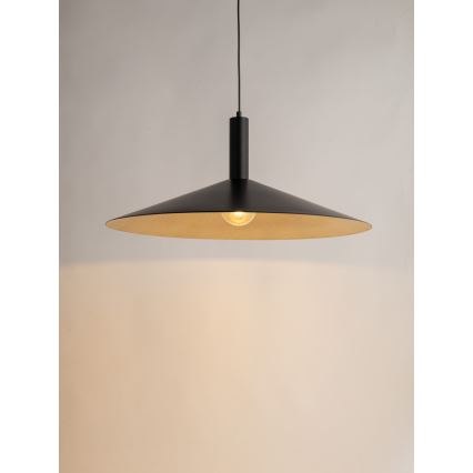 Lampadario a sospensione con filo CAPRI 1xE27/15W/230V diametro 70 cm nero/oro