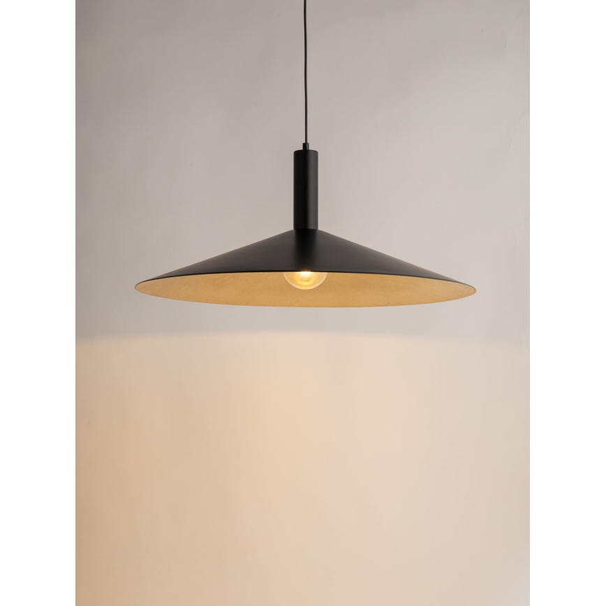 Lampadario a sospensione con filo CAPRI 1xE27/15W/230V diametro 70 cm nero/oro
