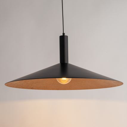 Lampadario a sospensione con filo CAPRI 1xE27/15W/230V diametro 70 cm nero/rame