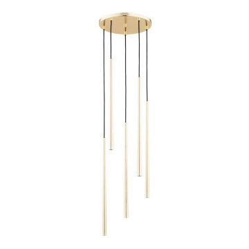 Lampadario a sospensione con filo CARMEN 5xG9/40W/230V d.30 cm oro