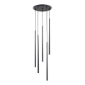 Lampadario a sospensione con filo CARMEN 5xG9/40W/230V diametro 30 cm nero